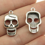80pcs Antique Silver Skull Pendant Charms 23x12mm for Jewelry Making