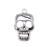 80pcs Antique Silver Skull Pendant Charms 23x12mm for Jewelry Making