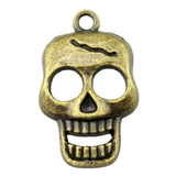 80pcs Skull Charm 23x12mm Antique Bronze Pendant Jewelry Accessories