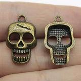 80pcs Skull Charm 23x12mm Antique Bronze Pendant Jewelry Accessories