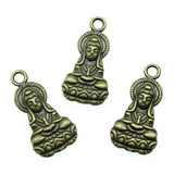 80pcs 26x13mm Guanyin Buddha Charm Antique Silver Bronze for Jewelry Making
