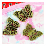 80pcs Butterfly Charms Pendant DIY Bracelet Necklace Antique Bronze Plated