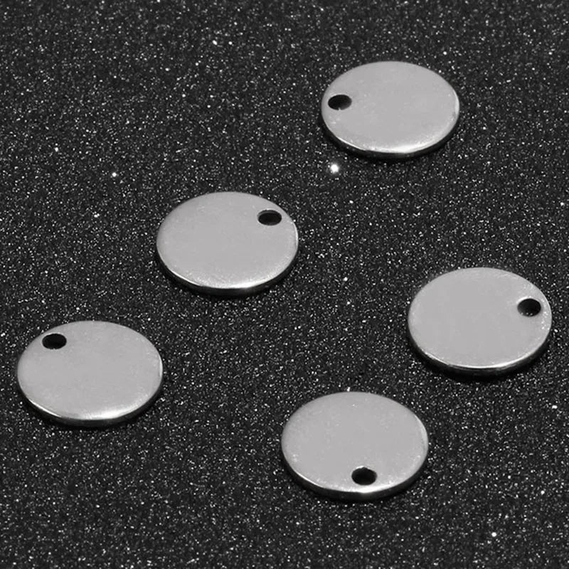 80pcs Stainless Steel Stamping Tag Pendants Charms 6mm/8mm/10mm