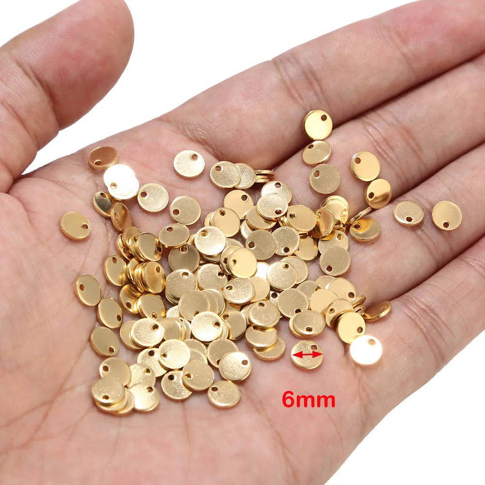 80pcs Stainless Steel Stamping Tag Pendants Charms 6mm/8mm/10mm