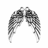 80pcs 30x12mm Flower Angel Wings Pendant Double Sided Flower Wing
