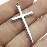 80pcs Antique Silver Cross Charm Sword Pendant