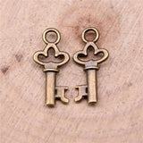 80pcs 8x16mm Key Charms Pendants DIY Jewelry Findings Accessories