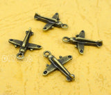 80pcs Antique Bronze Aircraft Charms Pendant