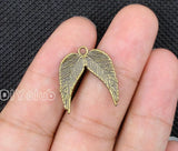 80pcs Antique Bronze Angel Wing Charms Pendant