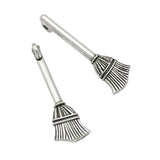 80pcs Antique Bronze Broom Charms Pendants 27x9mm