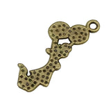 80pcs Antique Bronze Cheerleader Charms Pendant