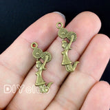 80pcs Antique Bronze Cheerleader Charms Pendant