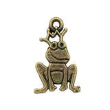 80pcs Frog Prince Charm Pendant Antique Bronze 22x14mm