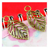 80pcs Antique Bronze Plated Leaf Charms Necklace Pendant for Jewelry Making