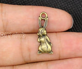 80pcs Antique Bronze Rabbit Charms Pendant for Jewelry Making