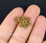 80pcs Antique Bronze Snowflake Charms Pendant 21x15mm