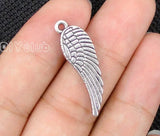 80pcs Tibetan Silver 2-Sided Angel Wing Charms Pendant
