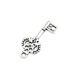 80pcs Tibetan Silver Filigree Flower Key Charm Pendant 29x12mm