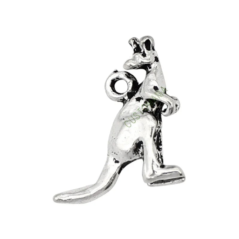 80pcs Tibetan Silver Kangaroo Charm Pendants
