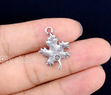 80pcs Antique Tibetan Silver Maple Leaf Charms Pendant