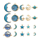 80pcs Starry Sky Alloy Enamel Pendants Moon Sun Charms DIY Crafts Decor