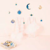 80pcs Starry Sky Alloy Enamel Pendants Moon Sun Charms DIY Crafts Decor