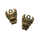 80pcs Charms Cow Bull Ox 12x15mm Antique Bronze Pendants DIY Jewelry