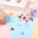 80pcs Colorful Trumpet Flower Bead Glass Beads