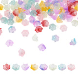 80pcs Colorful Trumpet Flower Bead Glass Beads