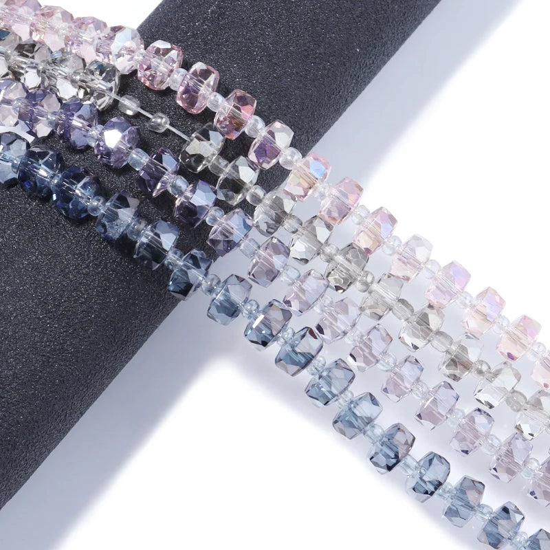 80pcs Glass Wheels Beads Multicolor Loose Beads for Jewelry Making