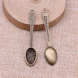 80pcs Antique Silver Spoon Pendant for Jewelry Making DIY Craft Charms