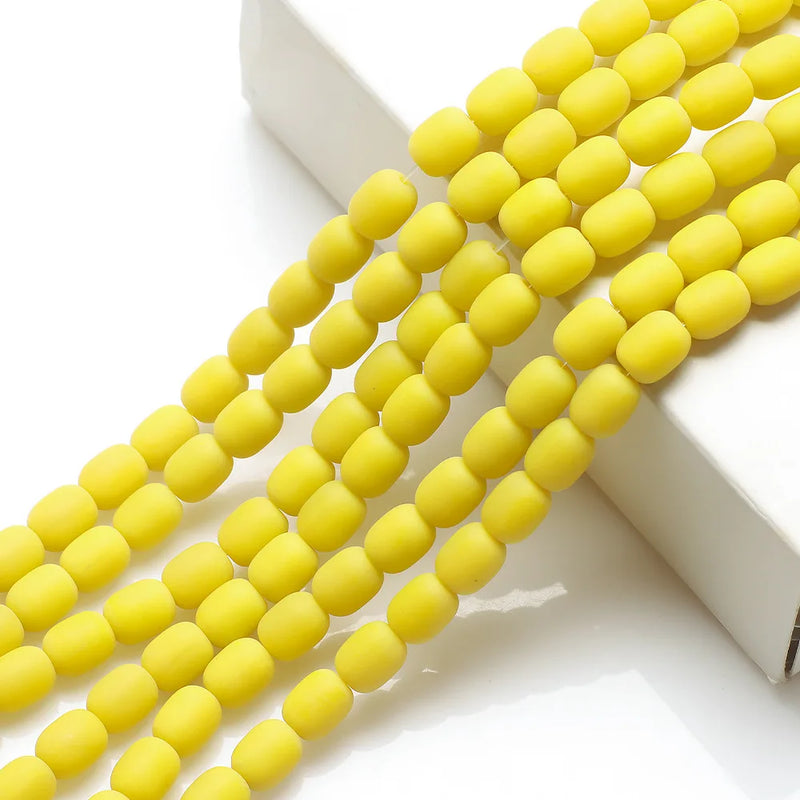 80pcs Glass Matte Beads 8x10mm Crystal Oval Bead Jewelry Making Diy Bracelet