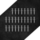 80pcs Antique Silver Mini Sword Charms for DIY Necklaces