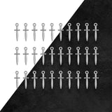 80pcs Antique Silver Mini Sword Charms for DIY Necklaces