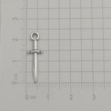 80pcs Antique Silver Mini Sword Charms for DIY Necklaces