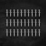 80pcs Antique Silver Mini Sword Charms for DIY Necklaces