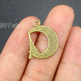 80pcs Moon Charms Antique Bronze Eiffel Tower Pendant 22x19mm