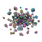 80pcs Rainbow Alloy Beads Fish Star Heart Skull Loose Spacer Metal Beads