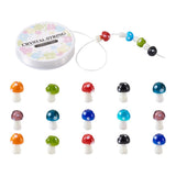 80pcs Mixed Lampwork Glass Beads Mushroom for DIY Jewelry Making