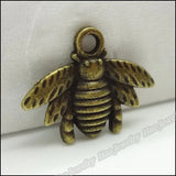 80pcs Vintage Bee Pendant Charms for Jewelry Making