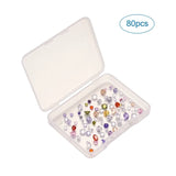 80pcs CZ Cabochons Crystal Faceted for Jewelry Making Party