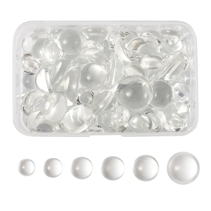 80pcs/box Glass Cabochons for DIY Jewelry 12-25mm