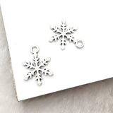 80pcs Mixed Tibetan Silver Snowflake Charms Pendants DIY Earrings Jewelry Making