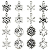 80pcs Mixed Tibetan Silver Snowflake Charms Pendants DIY Earrings Jewelry Making