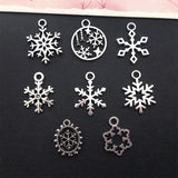 80pcs Mixed Tibetan Silver Snowflake Charms Pendants DIY Earrings Jewelry Making