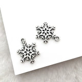 80pcs Mixed Tibetan Silver Snowflake Charms Pendants DIY Earrings Jewelry Making