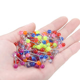 Surgical Steel Glitter Tongue Piercing Ball Barbell Bar Tongue Ring