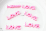 80pcs Pink LOVE Resin Flatback Cabochons - DIY Cell Phone Charm Pendant