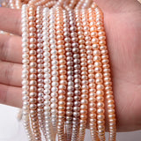 80pcs Flat Natural Freshwater Pearls Round Cultured Beads For Jewelry Making