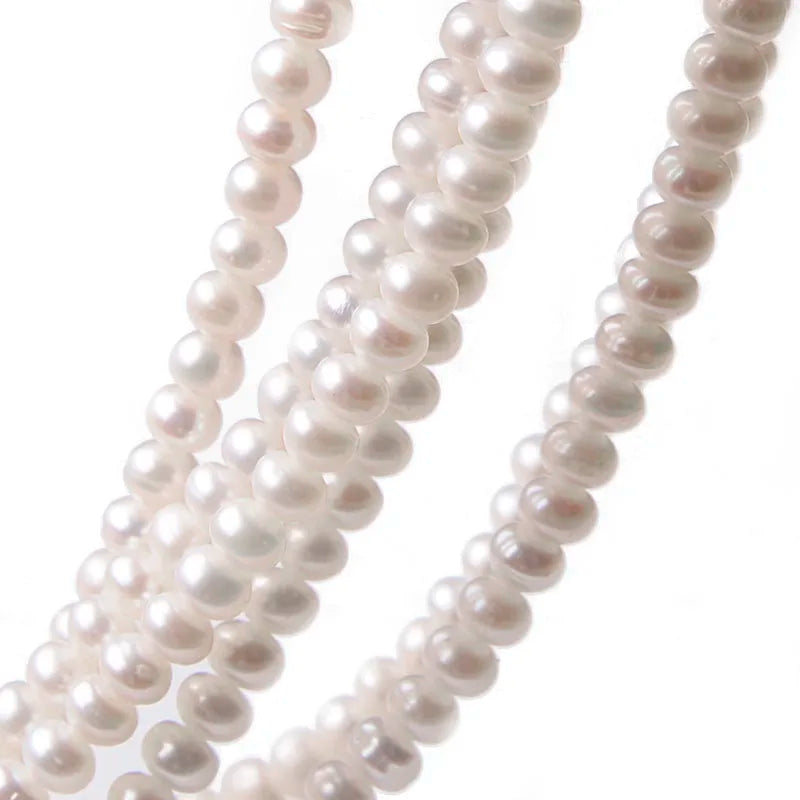 80pcs Flat Natural Freshwater Pearls Round Cultured Beads For Jewelry Making